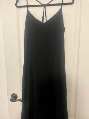 DKNY Black Maxi Slip Dress with Adjustable Back Strap